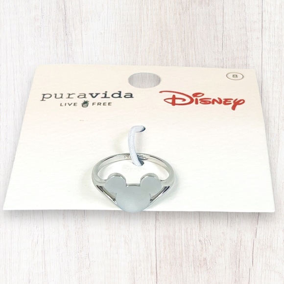 Pura Vida x Disney Mickey Mouse Icon Silver Open Sides Ring - Picture 4 of 14